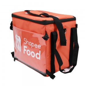 Customized Foldable Waterproof Zipper Closure Food Delivery Thermo Bag with Sling Straps ACD-H-036