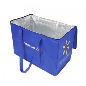 Customized Walmart Heavy Duty Reusable Lightweight Grocery Strong Insulation Thermal Food Delivery Bag Supermaket  ACD-H-048