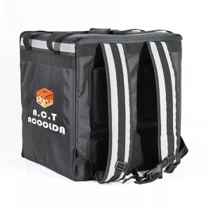Discount wholesale China Waterproof Insulated Food Delivery Bag with Drink Carrier Large Capacity for Food Delivery and Pizzeria
