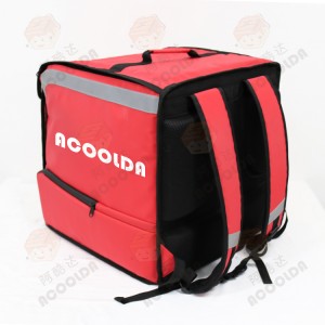 China Customized Logo Printed Folding  Drink and  Food Delivery Insulated Cooler Bag cup holder divider
