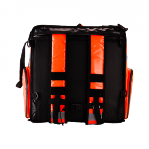 Doordash brand customized Ultimate Bike Bag with high reflecting and high visable material. Extandable pocket