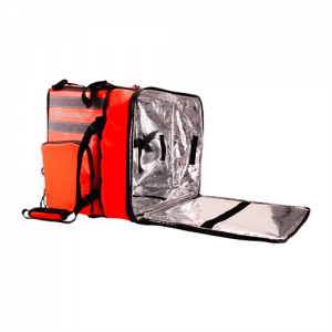 Doordash brand customized Ultimate Bike Bag with high reflecting and high visable material. Extandable pocket