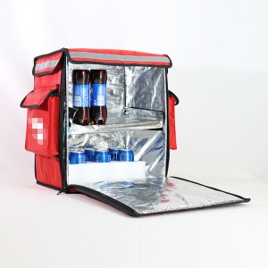 Custom Insulated Thermal Lunch Pizza Food Delivery Cooler Bags 60L Side Pocket ACD-B-011