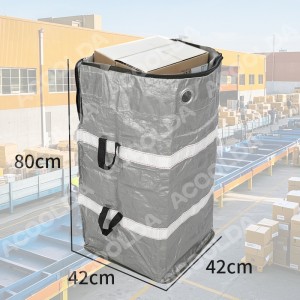 Reusable PE Woven Bags Parcel Sorting Delivery Bags Durable With Side Handle And Ring Hole to Hook on the Sorting Machine