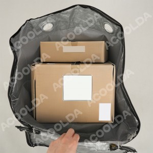 Reusable PE Woven Bags Parcel Sorting Delivery Bags Durable With Side Handle And Ring Hole to Hook on the Sorting Machine