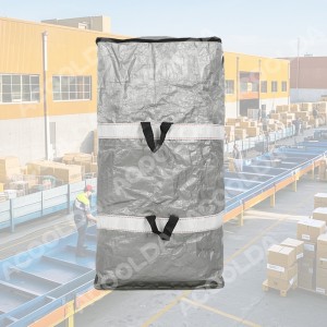 Reusable PE Woven Bags Parcel Sorting Delivery Bags Durable With Side Handle And Ring Hole to Hook on the Sorting Machine